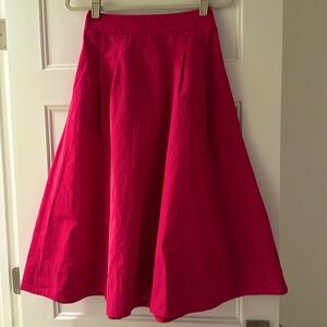 Boden Taffeta Pull-on Midi Skirt | Vibrant Pink | 6P